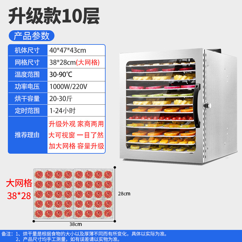 secador de frutas, secador automático de alimentos domésticos, mango, albaricoque, carne de frutas secas, bocadillos para mascotas, secador de aire deshidratado comercial image 10