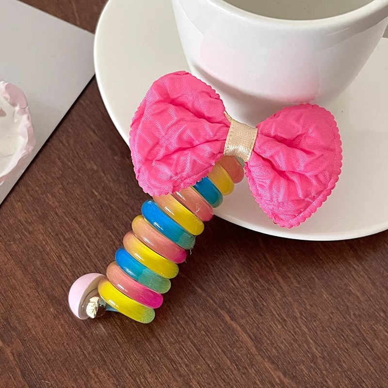 Hermosa niña amor burbuja trenzado artefacto de cabello de verano de alta elasticidad línea telefónica duradera bucle de cabello atado cabello