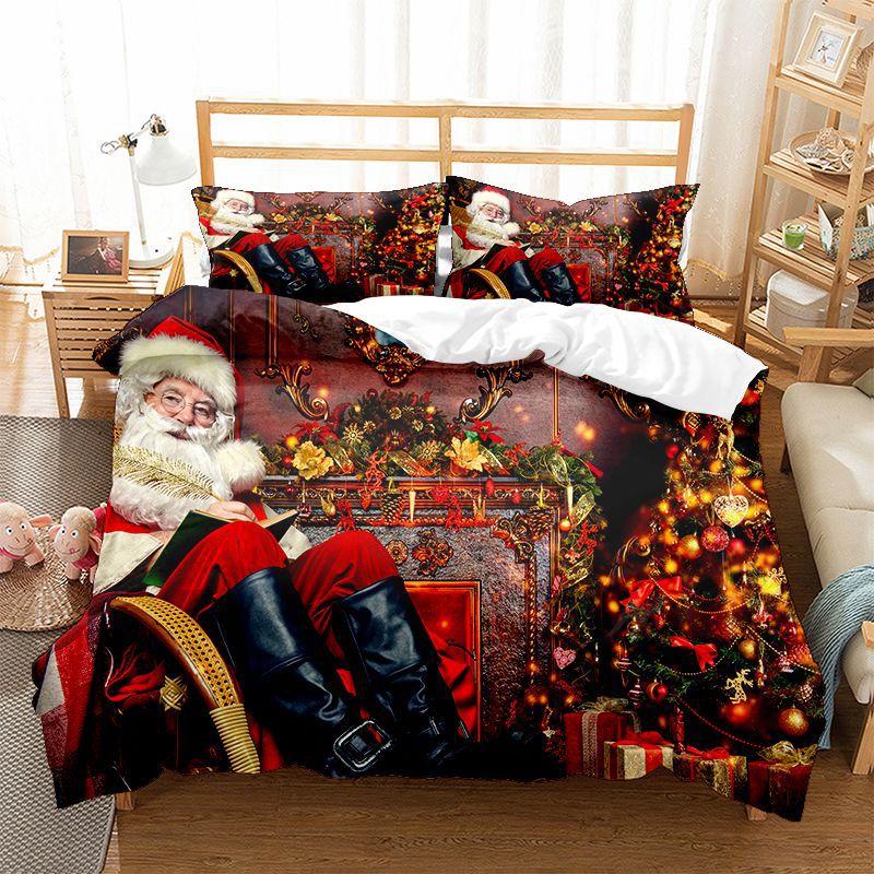 Nuova collezione natalizia Copripiumino in 3 pezzi, set opaco da 4 pezzi, set da 2 pezzi personalizzabile_voghion.com