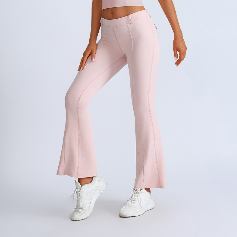 Pantalones de yoga para mujer de cintura alta, secado rápido, desnudo, agradable para la piel