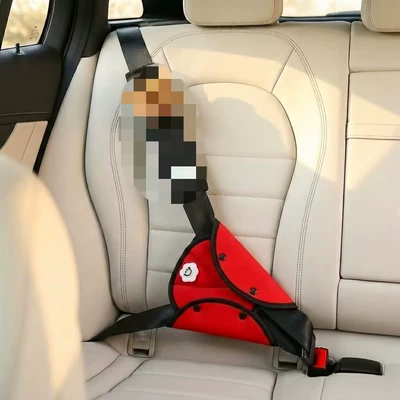 Seat belt shoulder pad — Protector, Cross-Border Hot Item - child-safety-belt-adjuster-single-pack-red