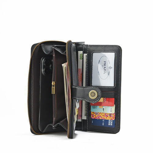 Hot-selling Hollowed-Out Wallet, Long-Style Zipper Design, Women's Leather Clutch—Large-Capacity European & American-Style Handbag