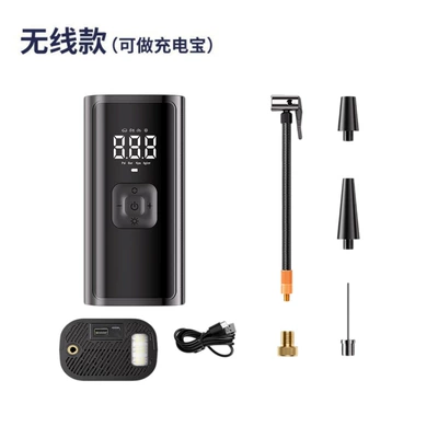 Car-mounted wireless portable multifunctional digital display emergency power bank tire inflator air pump (Hava nasosu) - 106-wireless-model-with-recoil-can-be-used-as-a-power-bank-can-be-equipped-with-a-storage-bag