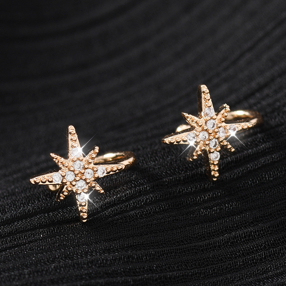 Amazon no perforante clips de nariz personales bronce copo de nieve estrellas anillo nariz falso joyas de nariz en forma de U