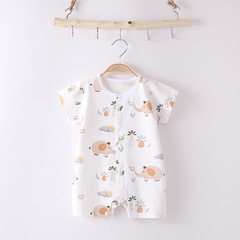 Baby clothes summer short-sleeve newborn onesie sleeper for babies, no bone ultra-thin pajamas for crawling, unisex.