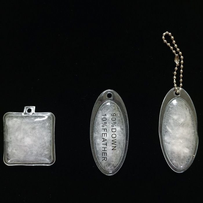 羽绒充气包PVC透明塑料吊牌挂件椭圆形挂标签袋子备用扣袋3