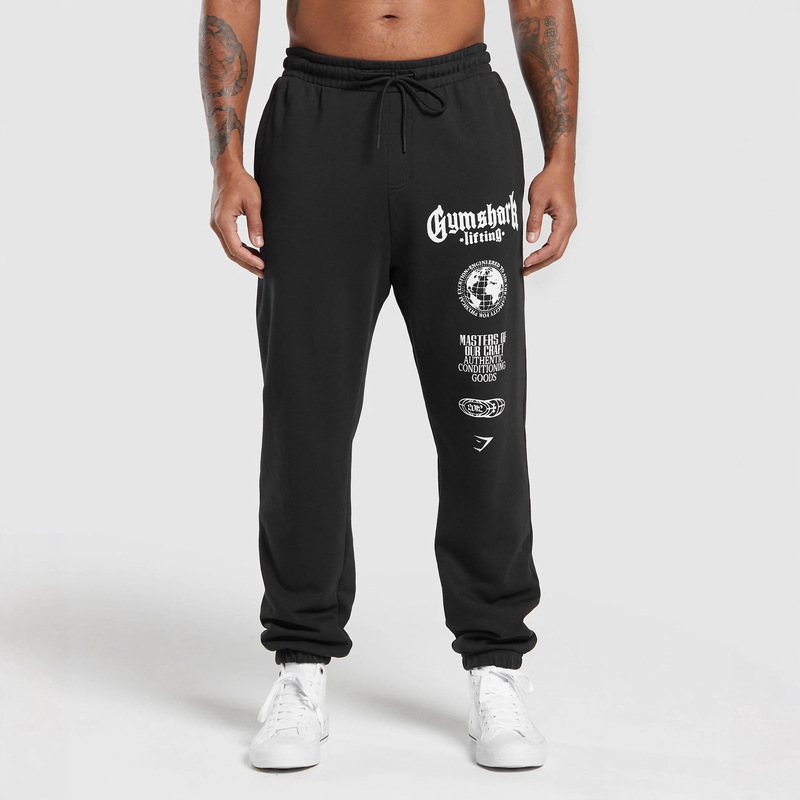 Gymshark Men's Sports Pants Joggers Gym Muscle Bodybuilding Casual Pants Cotton Printed Long Pants