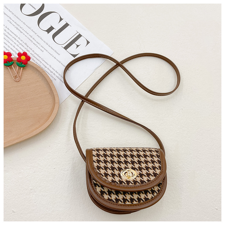 Nuevo bolso para niños estilo coreano houndstooth mini hombro mensajero bolsa padre-hijo monedero estilo occidental lápiz labial bolso de mujer
