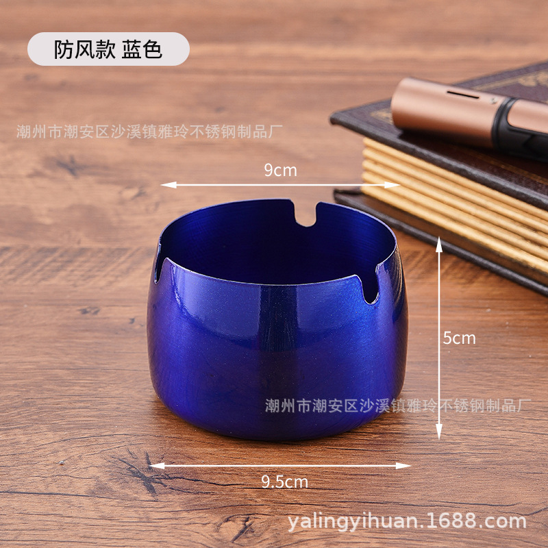 Cenicero de acero inoxidable dorado grueso, resistente y elegante, ideal para bar o cafetería, venta directa de fábrica