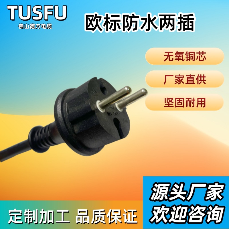 佛山德方供应科威特中东地区用线 荷兰头 欧规两圆插头 土耳其