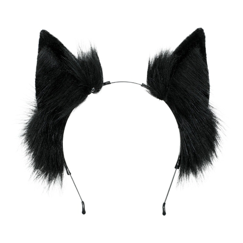 Entrega de una sola pieza simulación bestia oído accesorios para el pelo lindo cómico espectáculo fiesta vestido hecho a mano hembra felpa gato oído diadema