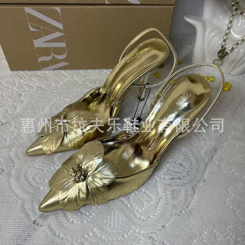 2025 New Autumn and Winter Pointed Toe High Heels Women's Stiletto Style Fashionable and Easiest for Match 10cm Super High Heel Sandals