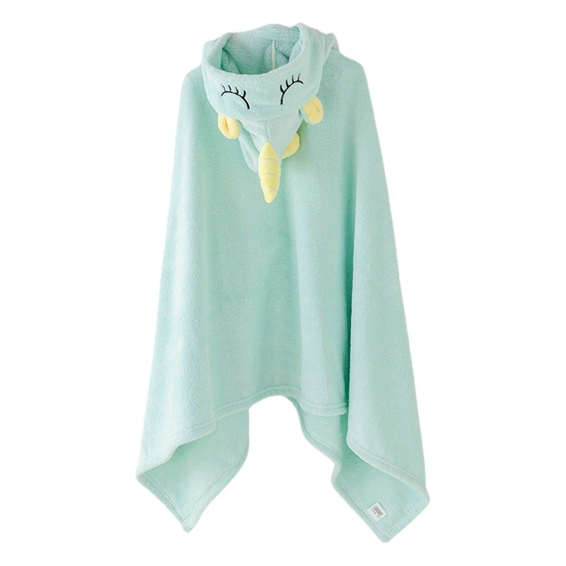 Оптовая продажа детских махровых халатов из кораллового флиса с капюшоном, мягкие, впитывающие, для купания, в виде мультяшных персонажей
