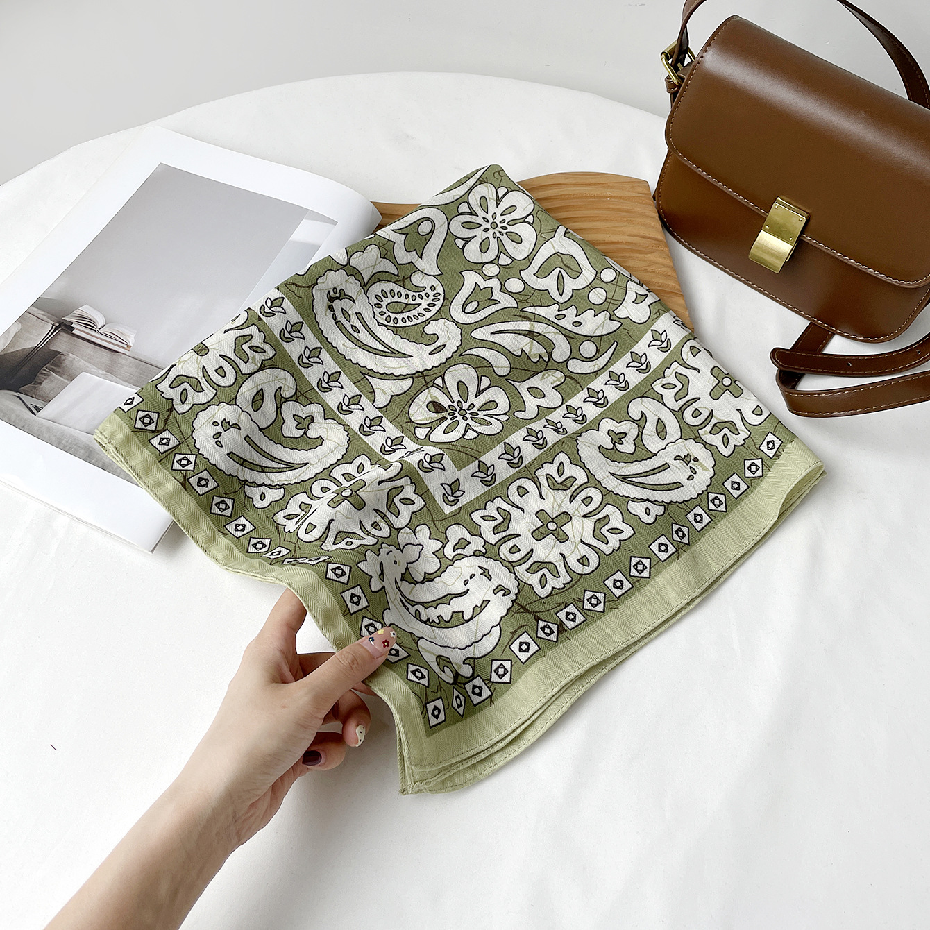 Rz6574-light olive green / 68*68cm