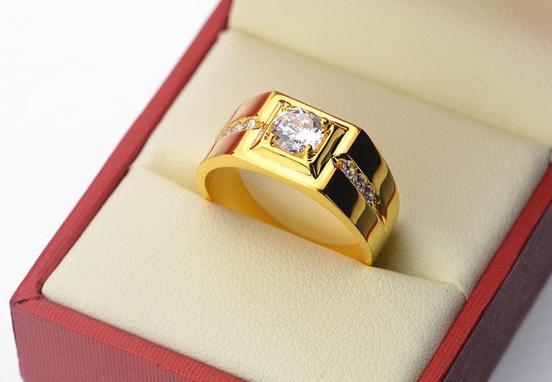 Herrenring Mit Simuliertem Diamant In Weißgold Optik_voghion.com