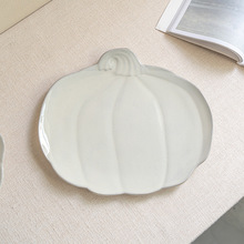 创意陶瓷南瓜盘14英寸盘子西餐点心盘糕点盘甜品展示盘大号菜盘子