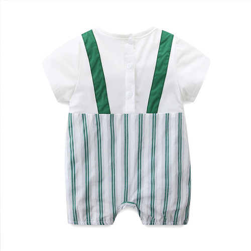 idea new summer style baby boys and girls cute striped jumpsuit suspender short-sleeved baby rompers 2802