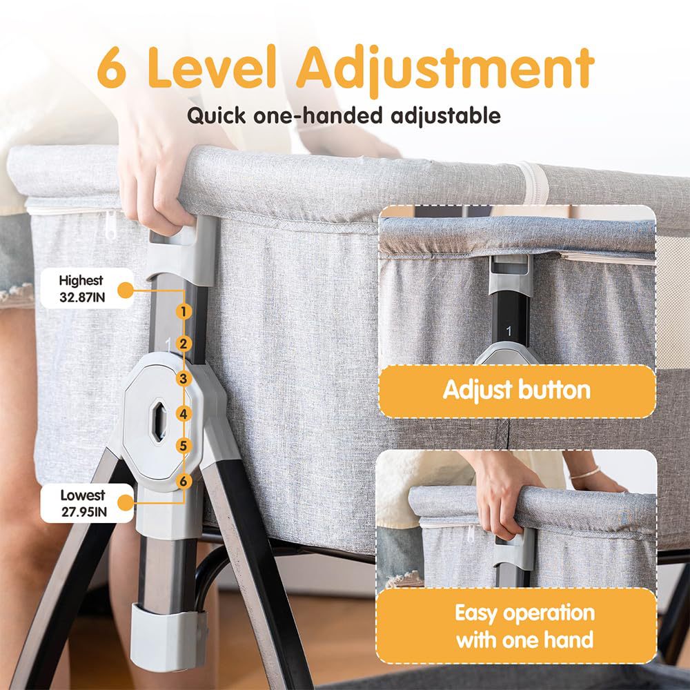 Cuna móvil Cuna portátil Cuna para bebé Cama plegable multifuncional bb Cama grande de costura para niños recién nacidos image 4