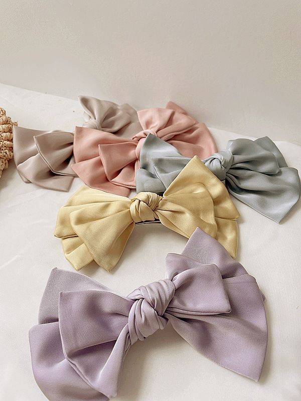 Wholesale Jewelry Simple Solid Color Fabric Double-layer Bowknot Hair Clip Nihaojewelry display picture 9