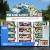 Racing car, stand, 7.5cm, graffiti, 48 pieces