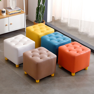 Ft Technology Cloth Small Stool Household Living Room Coffee Table Stool Solid Wood Low Stool Shoe Changing Stool Fitting Room Stool Sofa Stool Square