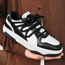 新款板鞋男脏辫设计厚底增高百搭滑板面包鞋情侣运动休闲鞋男鞋子