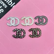 合金小香风双C满钻饰品配件气质简约百搭服饰发饰手机壳配饰