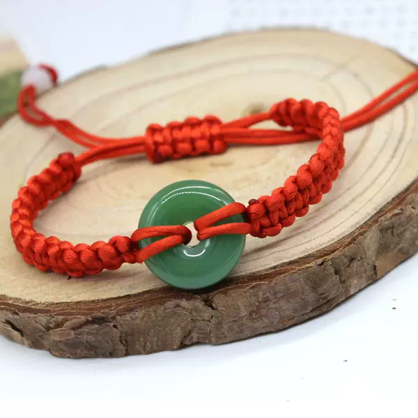 Benmingnian Ping An Buckle Bracelet Hand-woven Red Rope Men's and Women's Leather Rope Children's Student Adult Bracelet Gift
