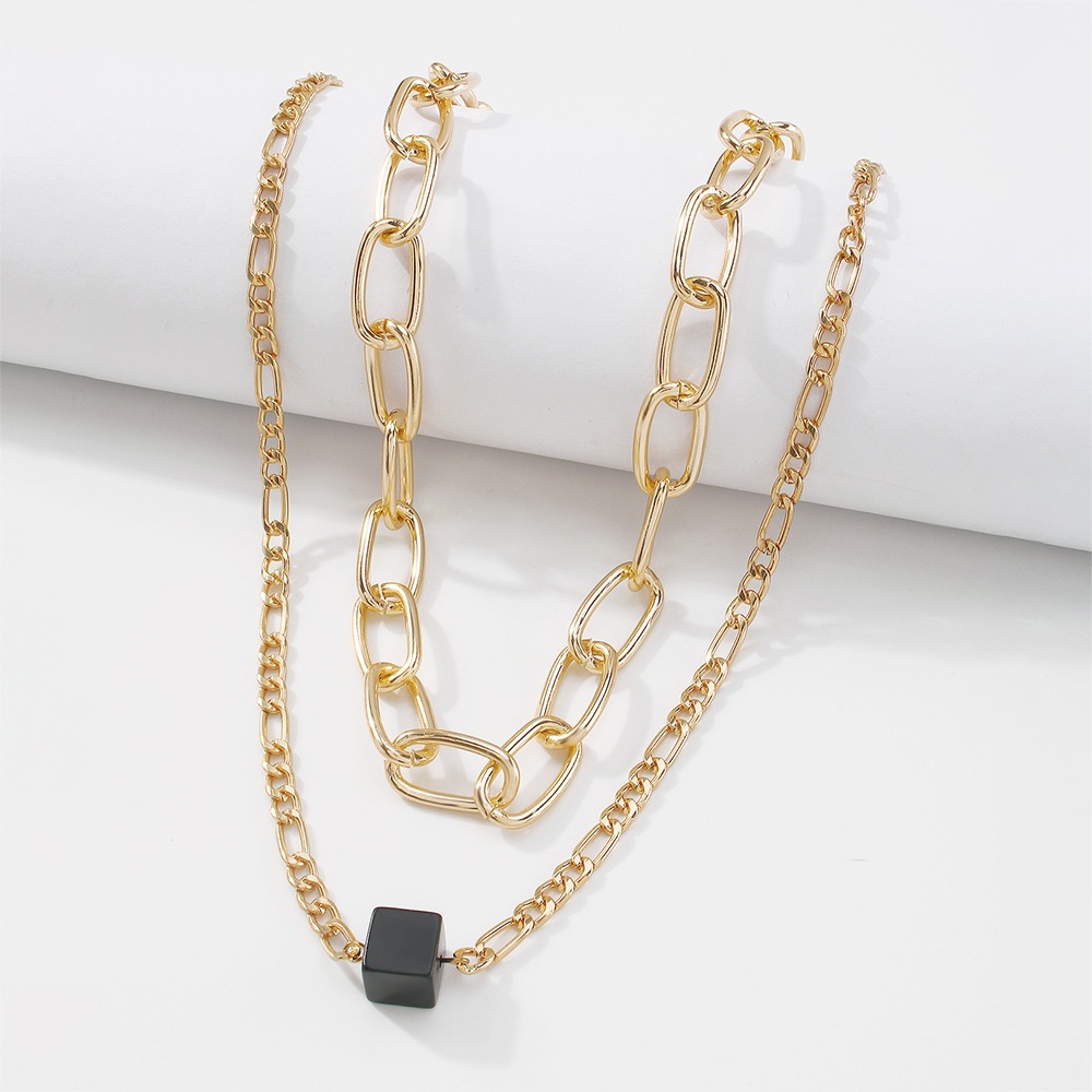 double clavicle chain female exaggerated punk hiphop chain necklace alloy resin personality necklacepicture6