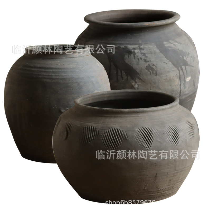 Cerámica de tierra de terra, frasco de viento silencioso, frasco de cerámica hecha a mano, decoración residencial, frasco antiguo, frasco de plantación verde, frasco de viento silencioso, adornos de viento silencioso