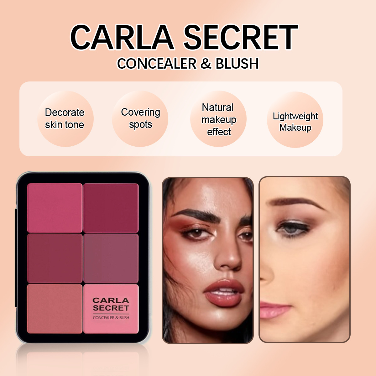 Hot sale 12 kleuren ijzeren doos blush tray een doos met multi-color matte multi-color concealer rouge crème_voghion.com