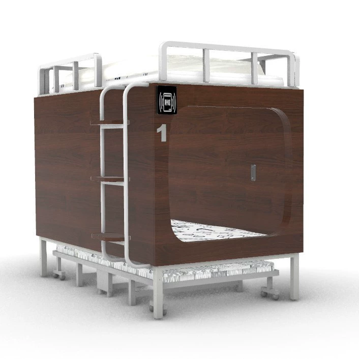 Многослойная доска из массива дерева может быть собрана с кроватью сверху и капсульной кроватью снизу. Космическая капсула — это раскладной диван-кровать.