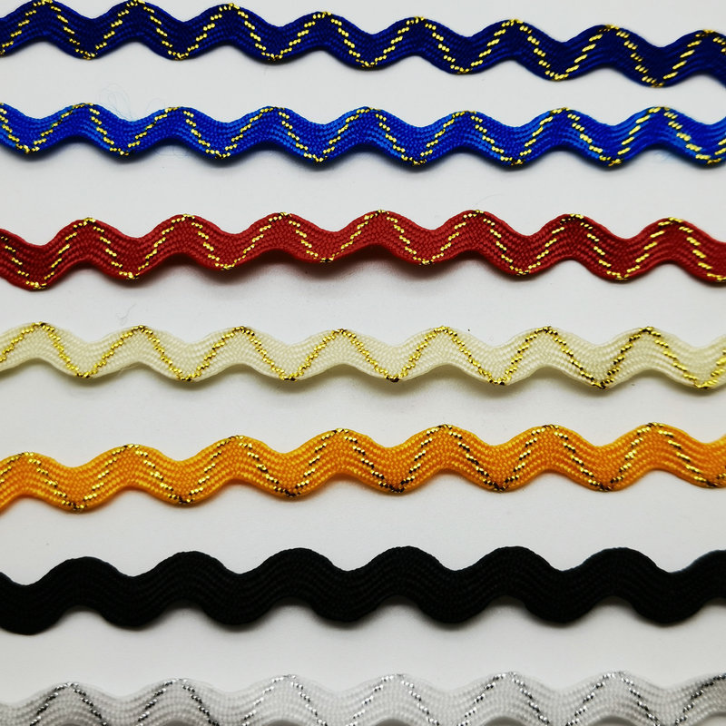 Poliéster borde curvo onda encaje cinta ropa cortina accesorios de encaje cinturón decorativo hecho a mano diyS encaje cinta