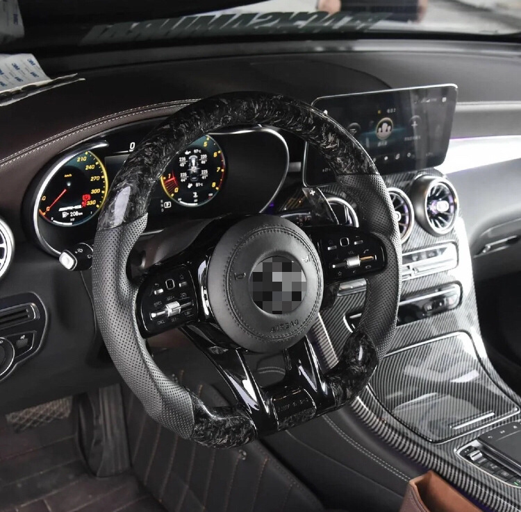 Suitable for Mercedes-Benz old models modified with new AMG carbon fiber steering wheel AECSG-class GLC260GLECLSGT