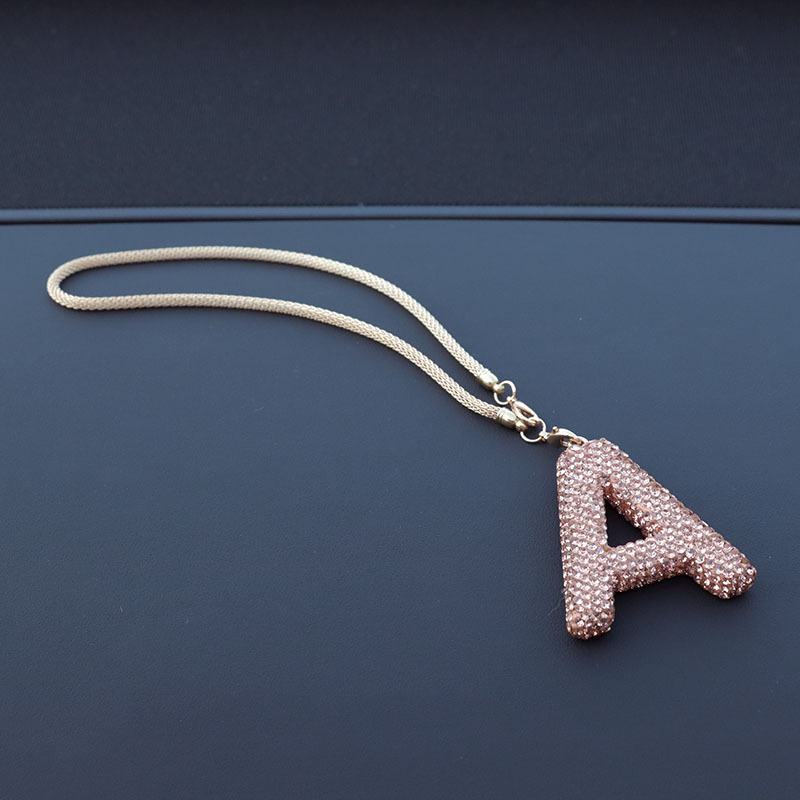 Letter bow clay car interior accessories pendant ladies rhinestone car rearview mirror pendant pendant