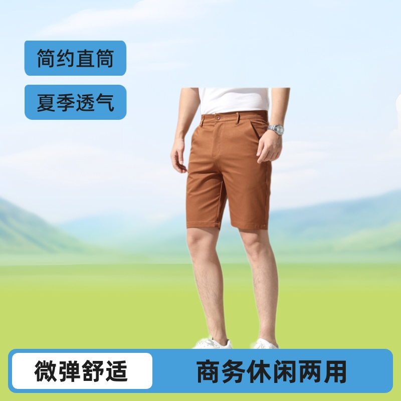 Suit Shorts Men's Shorts 2025 Summer Essential Business Five-Point Pants Men's Simple Mid-Waist Breathable Casual Shorts