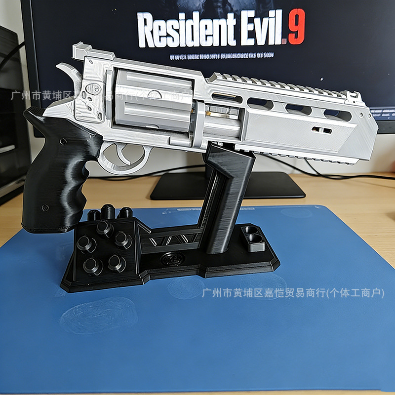 Biohazard 9 Requiem Cosplay Prop 3D Printed Rotatable Lyon-Style Revolver Weapon Model