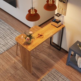 American Retro Solid Wood Bar Table and Chair Combination Apartment B&B Leisure High Table Living Room Multi-Functional Bar Table