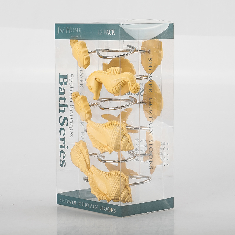 Cortina de ducha de resina hebilla de baño 12 piezas C-tipo gancho abierto cortina hebilla colgante anillo cortina partición puerta cortina Accesorios