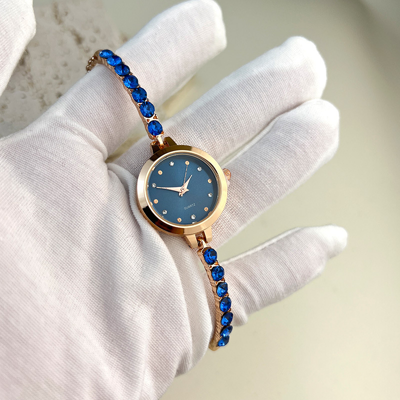 Women's Quartz Watch Colorful Diamonds Bracelet Style Elegant_voghion.com