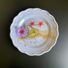 义乌30% melamine 密胺餐具贴花塑料花边盘仿瓷印花出口工厂 越南