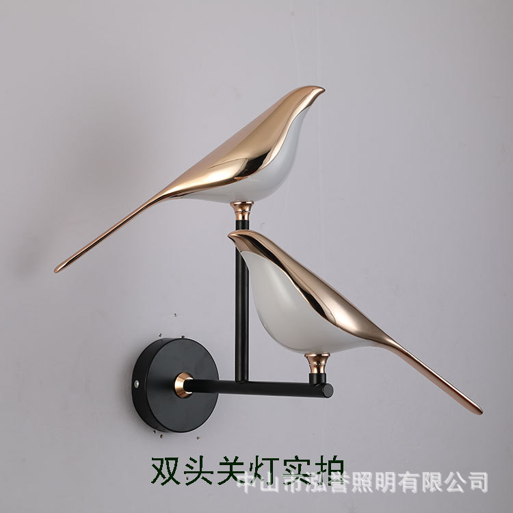 Transfronterizo auspicioso pájaro resina lámpara de pared Nordic simple creativa noche luz animal decoración pájaro lámpara de mesa