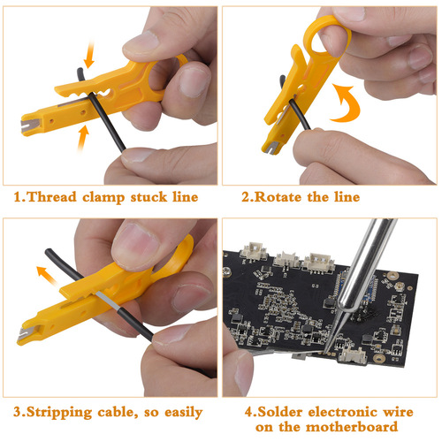 Adjustable temperature soldering iron set Flux soldering iron tool kit 220 110V 60W US and UK cloth bag set