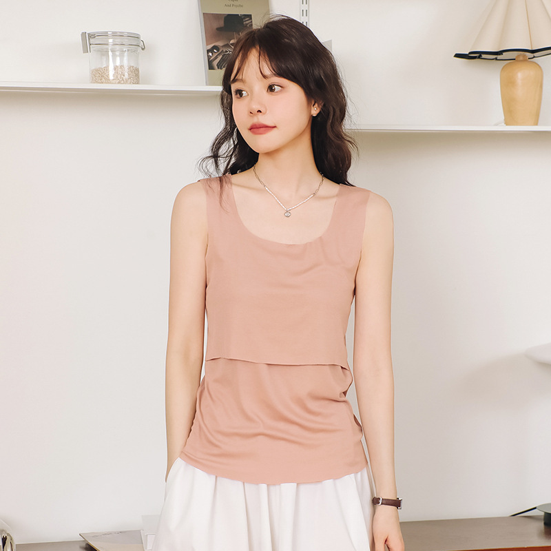 孕妇哺乳衣外穿运动背心夏季薄款产后遮挡喂奶上衣宽松吊带月子服|undefined