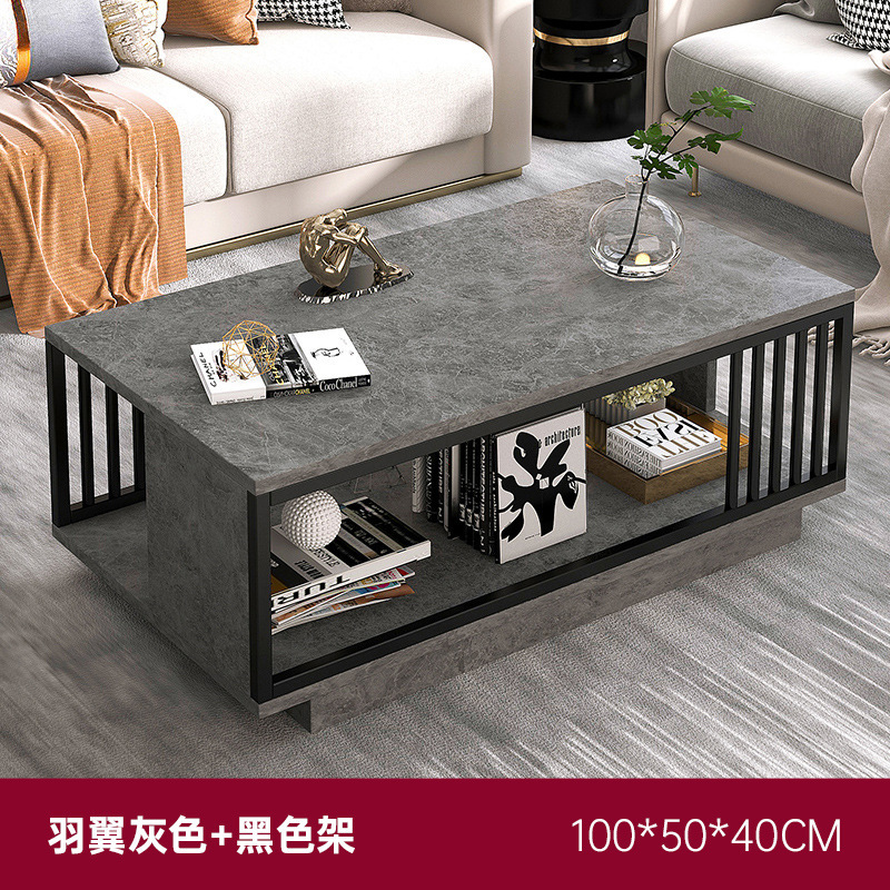 Mesa de café sala de estar piso pequeño apartamento casa moderna Luz de lujo Oficina mesa de té casa de alquiler minimalista mesa rectangular