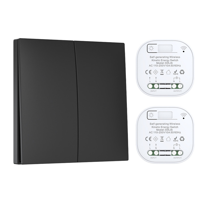 Qixin 自己発電ワイヤレスリモコンスイッチリモコンバッテリー不要配線不要家庭用壁防水自由に貼り付け可能|undefined