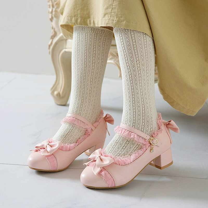 Детская обувь для маленьких девочек, женская обувь Лори, детская обувь на высоком каблуке, женская обувь принцессы для девочек, Лолита, кожаная обувь для учащихся начальной школы, осень