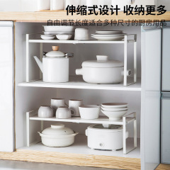 可伸縮廚房置物架台面櫥櫃內隔板分層架柜子調料收納架子鍋架碗架