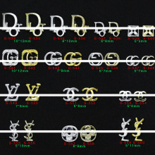LOGO美甲合金饰品批发网红爆款小香风大牌高端奢华杨树林指甲装饰