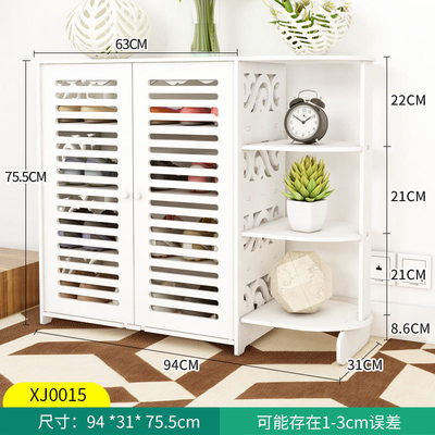 modern Simplicity Home Shoe cabinet Double door Fourfold Corner cabinet Shoe cabinet Flip Curly grass pattern Shoe cabinet